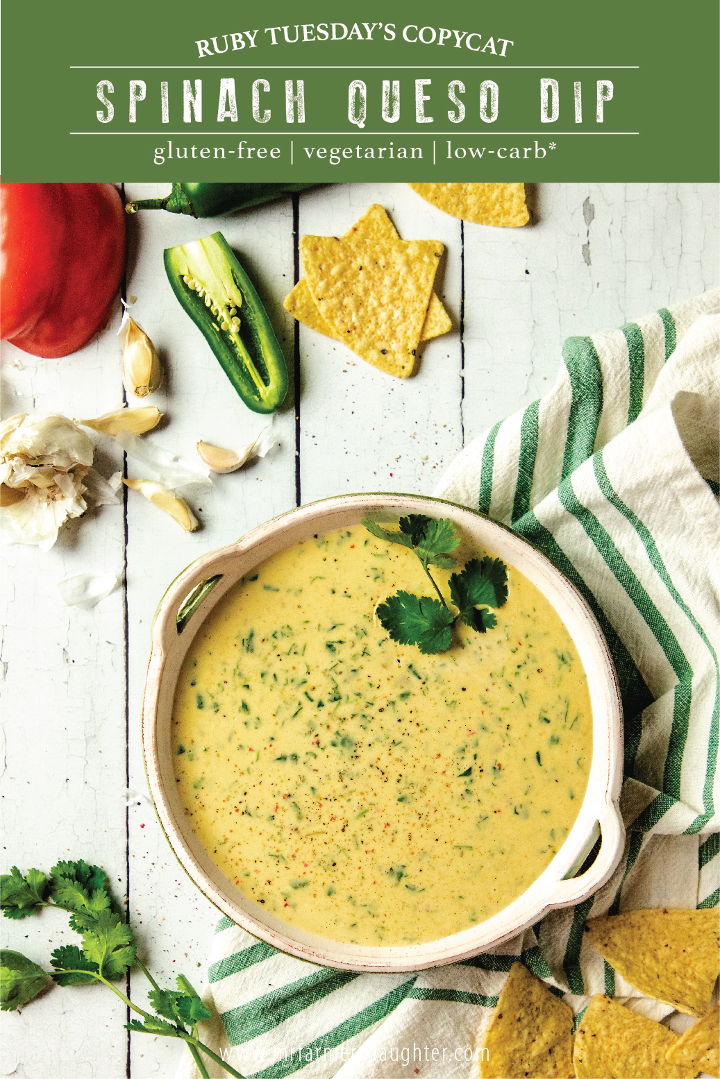 Queso dip, Mexican, cheesy, appetizer, pepperjack, cheese dip, spicy, gluten-free, vegetarian, spinach, cilantro, chilis, peppers