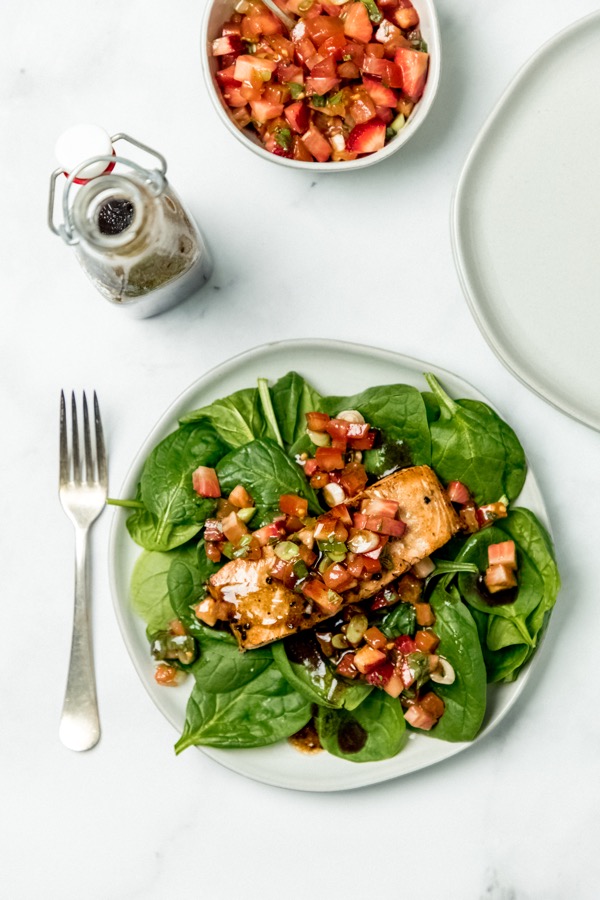 Balsamic Salmon with Strawberry Salsa