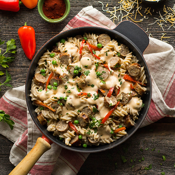 Cheesy Kielbasa Skillet