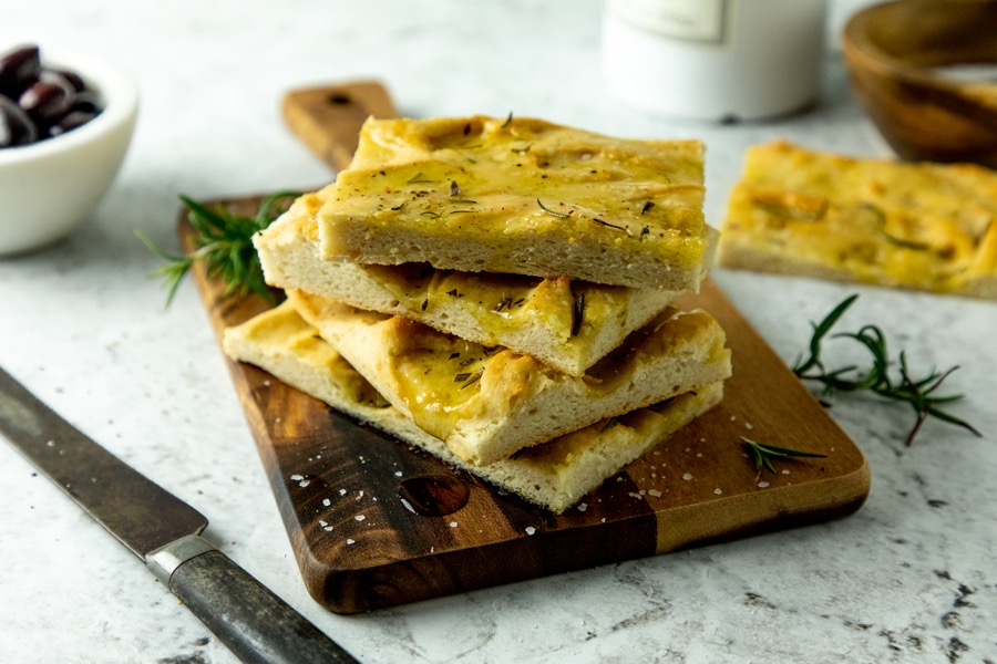 Gluten-free, Salted Rosemary Foccacia