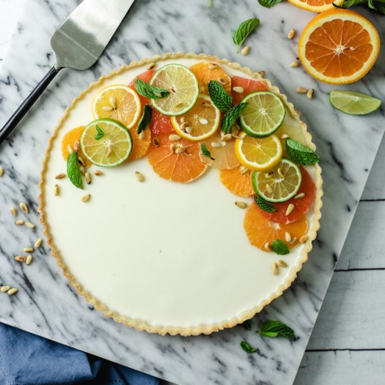 Winter Citrus Panna Cotta Tart