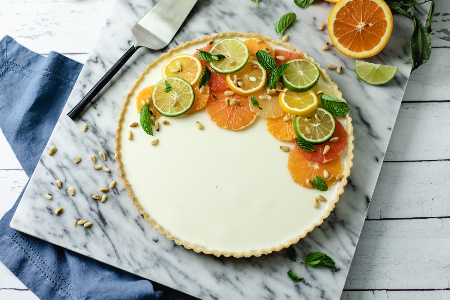 Winter Citrus Panna Cotta Tart