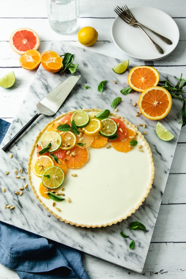 Winter Citrus Panna Cotta Tart