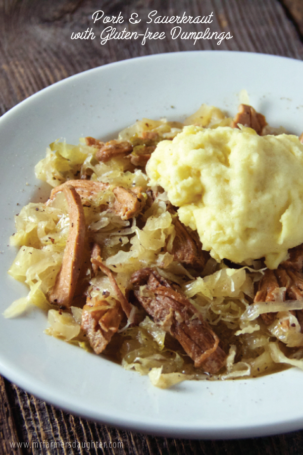 Pork & Sauerkraut with Gluten Free Dumplings