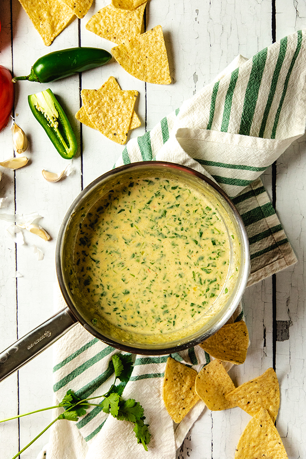 Queso dip, Mexican, cheesy, appetizer, pepperjack, cheese dip, spicy, gluten-free, vegetarian, spinach, cilantro, chilis, peppers