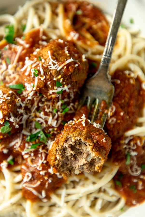 Spaghetti and meatballs